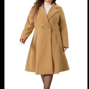 Elegant Tan Pea Coat for Women